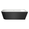 Xenz Charley hoekbad rechts 180x80x60 Bicolor wit/ebony met sleuf overloop. waste inox SW380835 Xenz Charley hoekbad rechts 180x80x60 Bicolor wit/ebony met sleuf overloop. waste inox SW380835