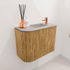 Mondiaz JOYA-DLUX 51.6cm toiletmeubel - ronding links kleur Oak - Wastafel FAYE positie Rechts 1 kraangat kleur Glace. SW1426200