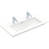 Villeroy en Boch Venticello meubelwastafel met wasbak midden met 2 kraangaten 100x50cm met overloop wit 1025116 Villeroy en Boch Venticello meubelwastafel met wasbak midden met 2 kraangaten 100x50cm met overloop wit 1025116