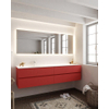 Mondiaz VICA ensemble de meuble de salle de bain - 200cm - meuble sous-vasque fire - 4 tiroirs - lavabo cloud gauche - 1 trou de robinet - miroir LED - version XL 60cm de haut SW1098106