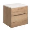 Crosswater Glide II Wastafelonderkast - 50x45x52cm - 2 lades - greeploos - eiken SW487200