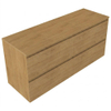 Saniclass Holz Pure Badkamermeubelset - 140x45x62cm - houten topblad - zonder kraangat - 4 lades - mat eiken natural (hout) SW1436797