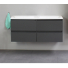 Adema Bella badmeubel met acryl wastafel zonder kraangaten 120X55X46cm Antraciet mat SW398133 Adema Bella badmeubel met acryl wastafel zonder kraangaten 120X55X46cm Antraciet mat SW398133