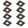 QAZQA Xena spot encastré - set de 8 - 8x8cm - IP44 - carré - noir mat SW1210281