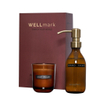 Wellmark Discover giftset - handzeep en geurkaars - bamboo - bruin glas SW891023