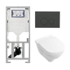 Villeroy & Boch O.novo toiletset - met Geberit inbouwreservoir - met diepspoel wandcloset soft close zitting en bedieningsplaat - met ronde knoppen - wit SW1164760