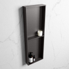 Mondiaz Easy nis 29.5x149.5x8cm - inbouw/opbouw - 2 open vakken - Solid surface - DarkGrey SW643830