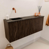 Mondiaz JOYA-DLUX 100cm toiletmeubel - kleur Walnut - Wastafel FAYE positie Links Zonder kraangat kleur Lava. SW1422459
