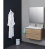 Basic Bella Meuble avec lavabo acrylique 1 trou de robinet 80x55x46cm avec armoire toilette à 2 portes gris Chêne SW398119