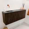 Mondiaz JOYA-DLUX 100cm toiletmeubel - kleur Walnut - Wastafel FAYE positie Links Zonder kraangat kleur Sombra. SW1424739