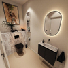 MONDIAZ TURE-DLUX Meuble toilette - 60cm - Urban - EDEN - vasque Glace - position centrale - sans trou de robinet SW1103109