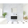 HR Matrix ensemble meuble de salle de bain 3d 80cm 1 tiroir sans poignée avec bandeau couleur noir mat avec vasque kube 1 trou robinet blanc SW857033