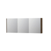 INK SPK1 Spiegelkast - 160x14x60cm - 3 deuren - dubbelzijdige Spiegel - schakelaar en stopcontact - MDF Fineer Chocolate SW493913