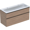 Geberit ICon wastafel - 120cm - met onderkast - 2 la - softclose - eiken (hout) SW637622