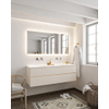 MONDIAZ VICA Ensemble de meuble salle de bain - 150cm - 2 tiroirs - lavabo Moon double - 0 trous de robinet - solid surface lin SW410915
