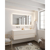 Mondiaz VICA ensemble de meuble de salle de bain - 150cm - meuble sous-vasque lin - 2 tiroirs - lavabo lune double - sans trou de robinet - miroir LED - version XL 60cm de haut SW1098346