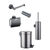 Fortifura Calvi Toiletset 5-delig - toiletrolhouder - reserverolhouder - toiletborstelhouder - handdoekhaak - pedaalemmer - Geborsteld Gunmetal PVD SW1443511