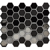 The mosaic factory valencia carreau de mosaïque hexagonal 4.3x4.9x0.5cm pour mur et sol et pour intérieur et extérieur résistant au gel noir mat et brillant SW787162