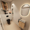 MONDIAZ TURE-DLUX Meuble toilette - 40cm - Washed Oak - EDEN - vasque Ostra - position droite - 1 trou de robinet SW1105110