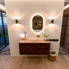 Mondiaz CIRO-DLUX Meuble de salle de bains - 120x45x50cm - Plan vasque solid surface Arena - 1 lavabo à droite - sans trous de robinetterie - 2 tiroirs - Ruby SW1531706