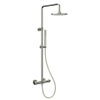 FortiFura Calvi Colonne de douche pluie avec fonction thermostatique douche de tête et douchette à main Inox brossé SW377864 FortiFura Calvi Colonne de douche pluie avec fonction thermostatique douche de tête et douchette à main Inox brossé SW377864