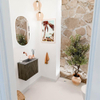Mondiaz JOYA-DLUX Meuble de toilette 50cm - couleur Shadow - Vasque FAYE position Gauche Sans trou de robinet couleur Sombra SW1425185