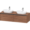Duravit ketho 2 meuble sous lavabo avec plaque console et 2 tiroirs pour double lavabo 160x55x45.9cm avec poignées noyer anthracite mat SW772403