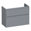 BRAUER Delight Wavy meuble sous-lavabo peu profond 80 2 tiroirs softclose - sans poignée - 1 découpe pour siphon - gris mat SW1199626
