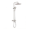 Fortifura Calvi Regendoucheset - thermostatisch - 25cm hoofddouche - gladde slang - ronde handdouche - draaibare baduitloop - Geborsteld RVS PVD SW1592505