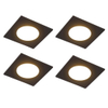 QAZQA Simply Inbouwspot - set van 4 - 9x9cm - incl. LED - 3 staps dimbaar - IP44 - vierkant - mat zwart SW1209734