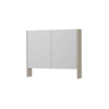INK SPK3 Armoire de toilette - 90x14x74cm - 2 portes - miroir double face - tablette ouverte - interrupteur et prise de courant - MDF laqué gris cachemire mat SW798249