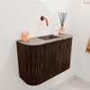 Mondiaz JOYA-DLUX 63.2cm toiletmeubel - ronding links en rechts kleur Walnut - Wastafel FAYE positie Midden Zonder kraangat kleur Oza. SW1424603
