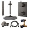 Adema Shower inbouwdoucheset 20cm hoofddouche met plafondbevestiging compleet gunmetal SW519682 Adema Shower inbouwdoucheset 20cm hoofddouche met plafondbevestiging compleet gunmetal SW519682