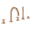 Grohe Atrio Kit de garniture de baignoire 5 trous avec inverseur avec douchette à main avec flexible de douche 200cm avec poignées croisées chaudes coucher de soleil SW354636 Grohe Atrio Kit de garniture de baignoire 5 trous avec inverseur avec douchette à main avec flexible de douche 200cm avec poignées croisées chaudes coucher de soleil SW354636