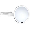 Smedbo Outline Miroir de maquillage rotatif mural avec éclairage LED diamètre 20cm grossissant 7x USB Chrome SW724513