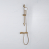Adema Sparkle 2.0 Doucheset - thermostaatkraan - 70cm glijstang - ronde handdouche - metalen doucheslang - goud mat SW1481411