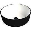Thebalux type sienna lavabo 36x36x13cm 1 trou pour robinet 1 évier rond céramique blanc mat/noir mat SW717318