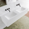 MONDIAZ LAGOM 140cm badmeubel solid surface talc 1 lade Wastafel cloud dubbel zonder kraangat SW408932 MONDIAZ LAGOM 140cm badmeubel solid surface talc 1 lade Wastafel cloud dubbel zonder kraangat SW408932