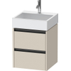 Duravit Ketho.2 Wastafelonderbouwkast - met 2 laden - 48.4x46x54.9cm - met grepen antraciet - taupe supermat SW772440