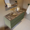 Mondiaz VICA-DLUX Ensemble de meuble de salle de bain - 110cm - meuble sous-vasque armée - 2 tiroirs - lavabo encastré nuage milieu - sans trous de robinet - version haute 60cm - lave SW1086748