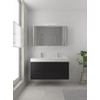 Bruynzeel Box badmeubelset 120x45cm 2 kraangaten 1 wasbak 2 lades met spiegelkast met softclose composite zijde zwart SW383989 Bruynzeel Box badmeubelset 120x45cm 2 kraangaten 1 wasbak 2 lades met spiegelkast met softclose composite zijde zwart SW383989