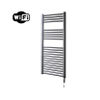 Sanicare HVW Elektrische Radiator - 111.8x45cm - 596W - wifi - thermostaat - chroom - rechtsonder - gunmetal (antraciet) SW1185568
