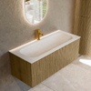 Mondiaz KURVE Ensemble de meuble salle de bain - 110x46x40cm - 1 tiroir - lavabo en solid surface - milieu - 1 trou de robinet - Dusk SW1414780