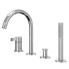 IVY Pact Combinaison de bord de baignoire - 4 trous - mitigeur - bec pivotant - douchette extractible - Chrome SW1031232