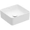 Villeroy & Boch Collaro opzetwastafel vierkant - 38x38cm - zonder overloop - zonder kraangat CeramicPlus - Stone White (mat wit) SW336078