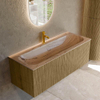 MONDIAZ KURVE-DLUX Meuble de salle de bains 120cm couleur Dusk avec 1 tiroir et 0 portes. Lavabo BIG LARGE Central 1 trou de robinet Arena. SW1431393