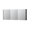 INK SPK2 Spiegelkast - 180x14x74cm - 3 deuren - dubbelzijdige Spiegel - schakelaar en stopcontact - MDF lak antraciet mat SW440040