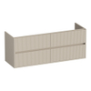 BRAUER Adore Wavy meuble sous lavabo 140 4 tiroirs softclose - sans poignée - 2 découpes pour siphon - beige mat SW1198585