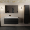 Mondiaz AIVY Ensemble de meuble - 120x45x50cm - 0 trous de robinet - 1 vasque talc Solid surface - Gauche - 2 tiroirs - sans miroir - MDF Urban SW892320