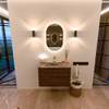 Mondiaz CIRO-DLUX Badkamermeubelset - 80x45x50cm - Solid surface wastafel Sombra - 1 wasbak Midden - 1 kraangat - 2 lades - Dusk SW1533376